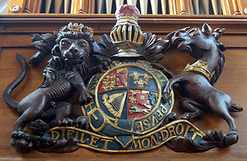 The royal arms on the west gallery March 2011